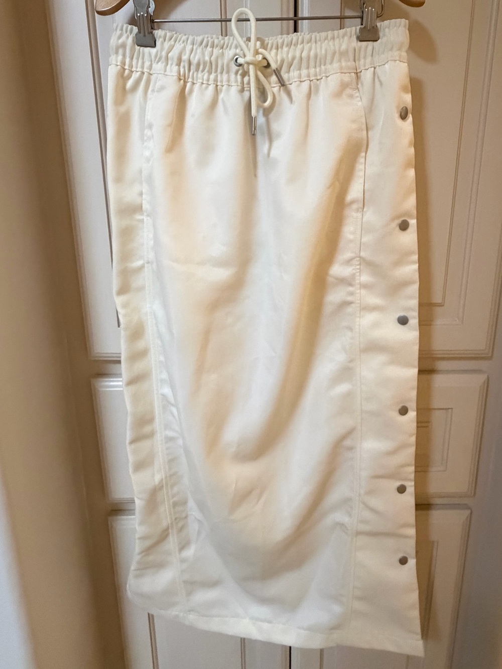 Jordan Flight Club Cream Drawstring Midi Skirt with Side Snaps